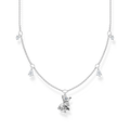 Cadena zorro con piedras blancas