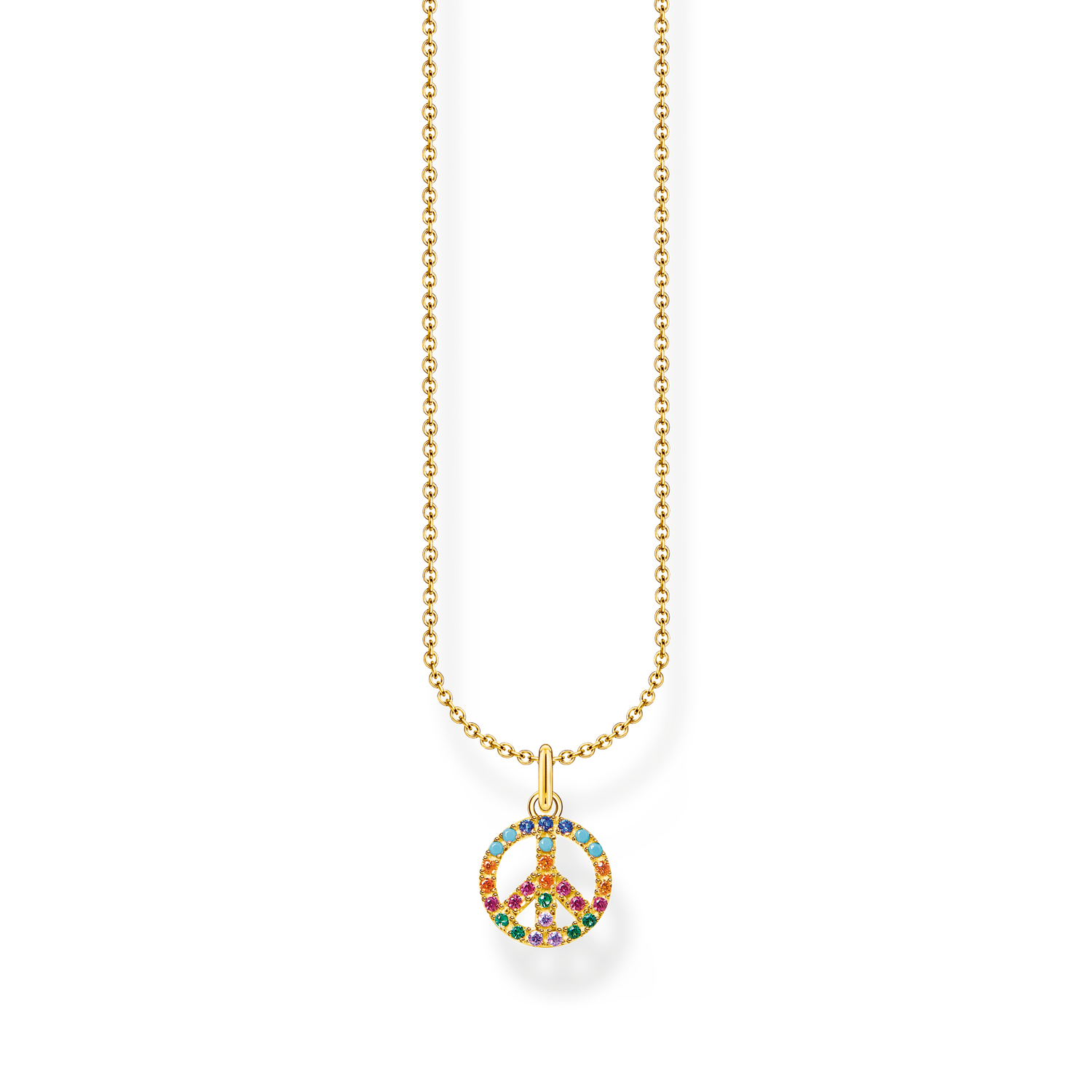 Cadena peace con oro