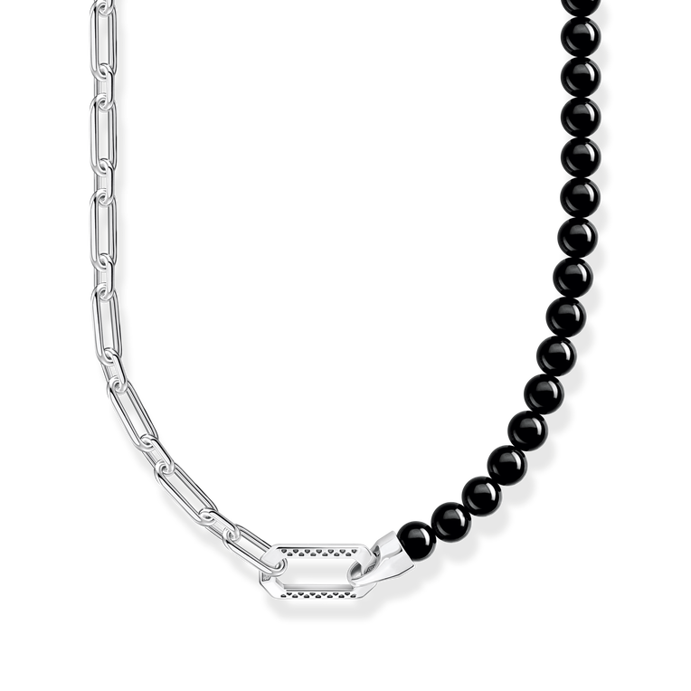 Cadena �nix bead925 Sterling silver, blackened/ agateblack