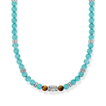 Cadena ojo de tigre turquesa925 Sterling silver, blackened/ simulated turquoise/ tiger�s eyeturquoise