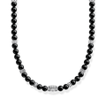 Cadena ojo de tigre negro925 Sterling silver, blackened/ agateblack