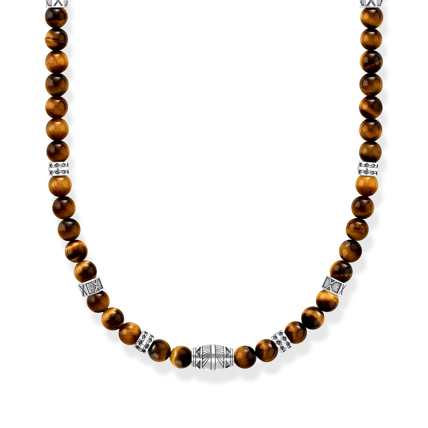 Cadena ojo de tigre925 Sterling silver, blackened/ tiger�s eyebrown