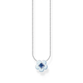 Cadena flor con piedra azul925 Sterling silver, cold enamel/ glass-ceramic stoneblue