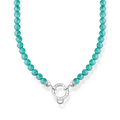 Cadena con cuentas azules925 Sterling silver/ simulated turquoise/ zirconiaturquoise