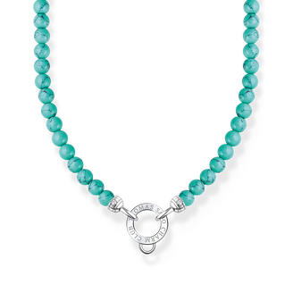 Cadena con cuentas azules925 Sterling silver/ simulated turquoise/ zirconiaturquoise