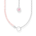 Member Charm necklace with beads of rose quartz and Charmista Coin silver