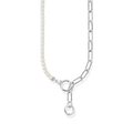 Gargantilla de perlas cultivadas de agua dulce y cadena de eslabones