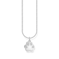 Colgante de huella de animal y piedras blancas