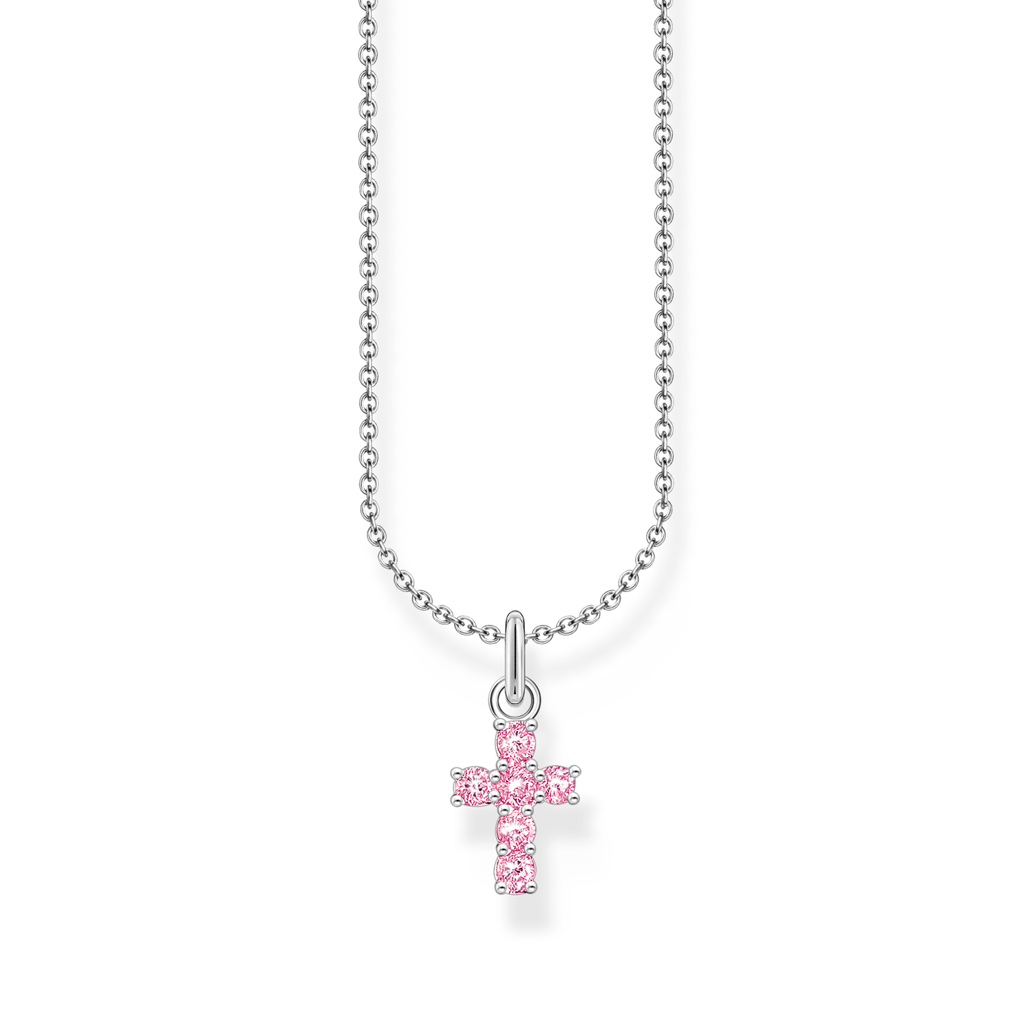 Colgante de cruz rosa