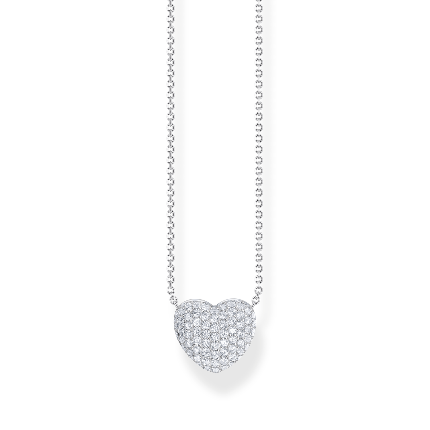 Cadena con colgante de coraz�n y circonita blanca