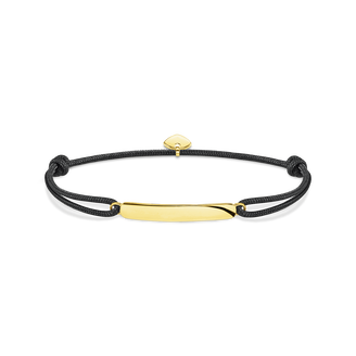 pulseraplata de ley 925, baño de oro amarillo/ nylonnegroUnisex