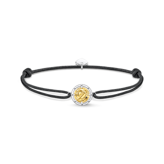 bracelet925 Sterling silver, gold plated yellow gold/ blackened/ nylon/ zirconiamulticoloured