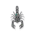 925 Sterling silver, blackened/ abalone mother of pearl/ onyx/ zirconia