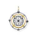 pendant925 Sterling silver, gold plated yellow gold/ blackened/ zirconiamulticoloured