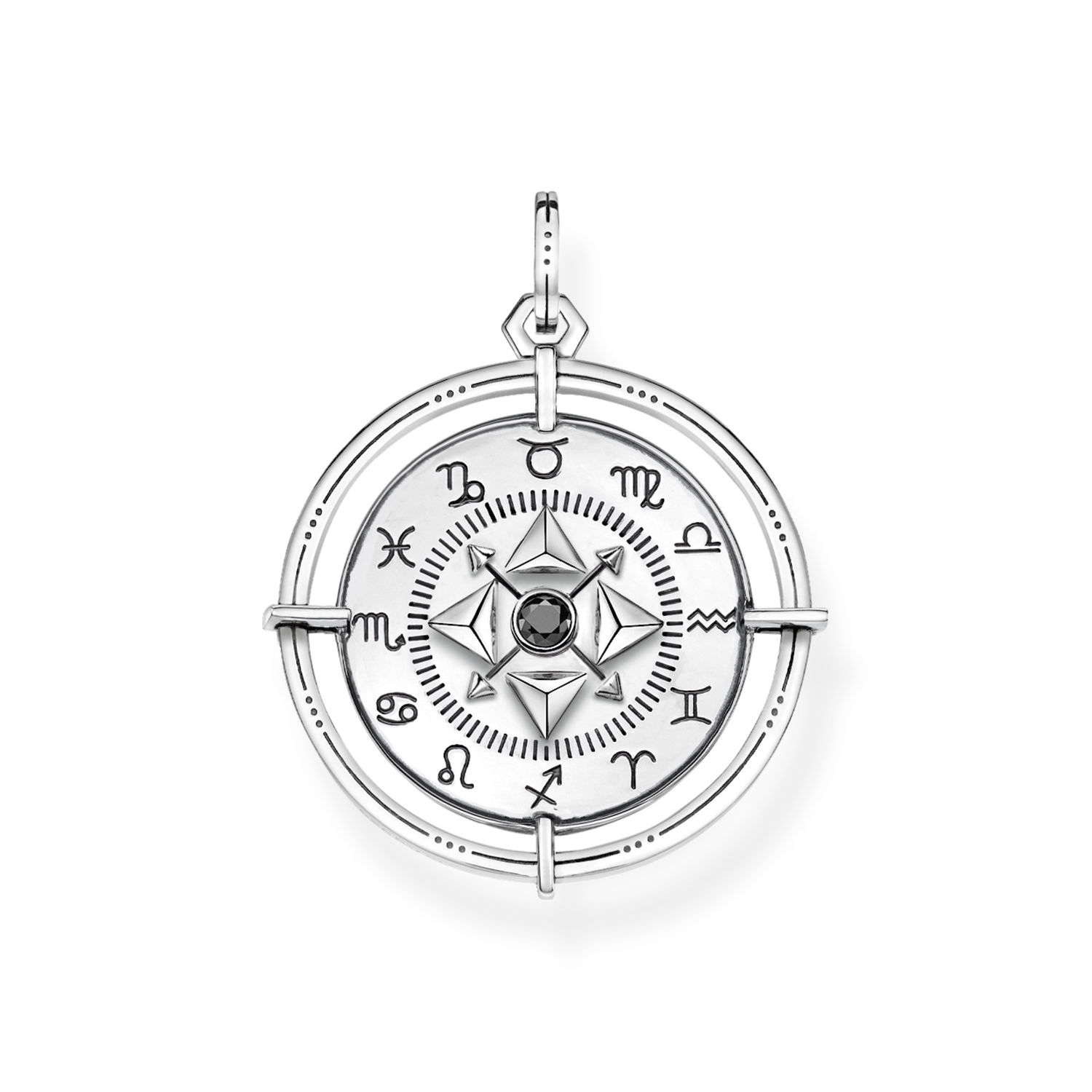 pendant925 Sterling silver, blackened/ zirconiablack