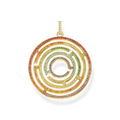 pendant925 Sterling silver, gold plated yellow gold/ glass-ceramic stone/ synthetic corundum/ zirconiamulticoloured