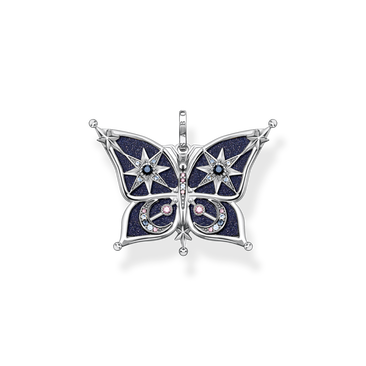 pendant925 Sterling silver, blackened/ glass-ceramic stone/ synthetic spinel/ zirconiamulticoloured