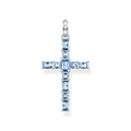 Colgante cruz de piedras turquesas925 Sterling silver/ synthetic spinelblue