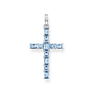 Colgante cruz de piedras turquesas925 Sterling silver/ synthetic spinelblue