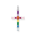 Colgante cruz piedras de color925 Sterling silver/ synthetic corundum/ synthetic spinel/ zirconiamulticoloured