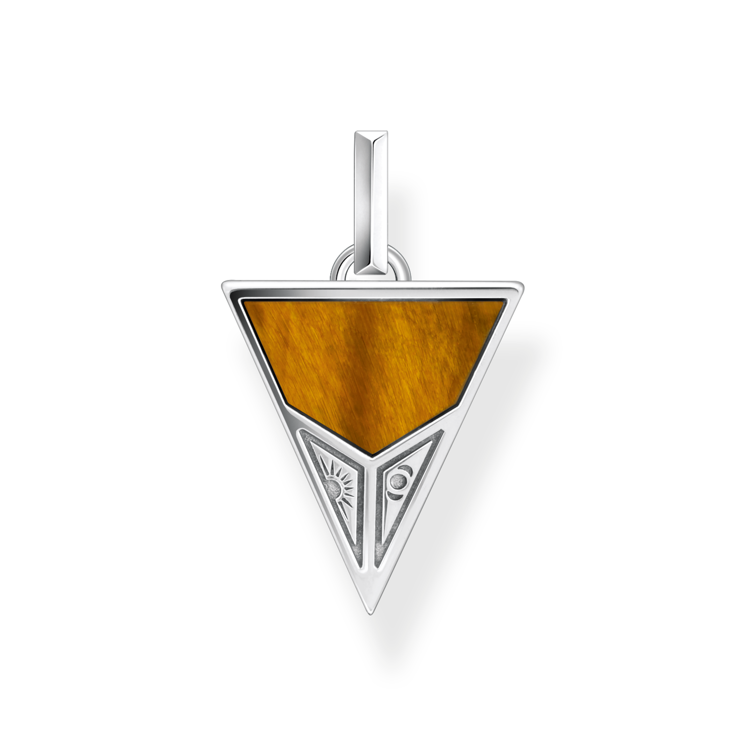 Colgante forma facetada925 Sterling silver, blackened/ agatemulticoloured