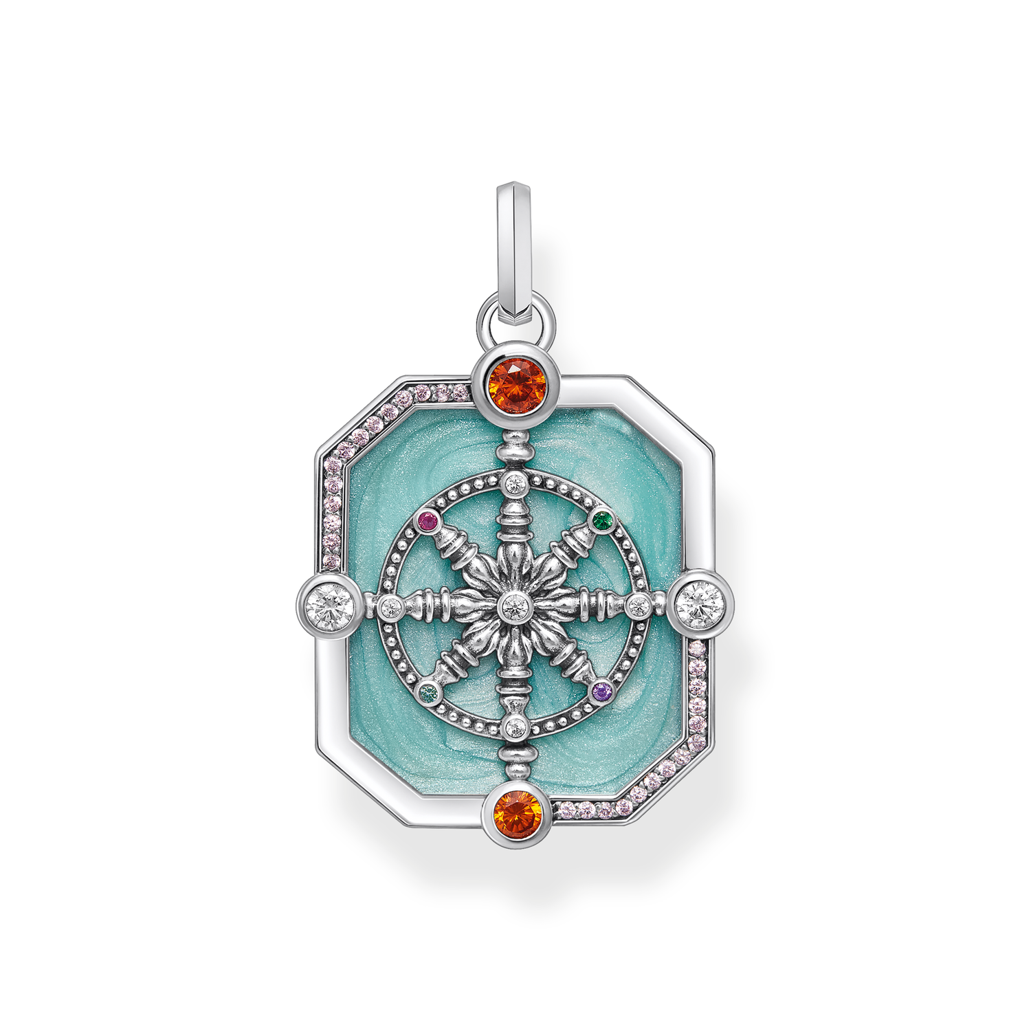 STERLING - COSMIC AMULETS 925 Sterling silver, blackened/ glass-ceramic stone/ cold enamel/ synthetic corundum/ zirconia colección 2024-1. 