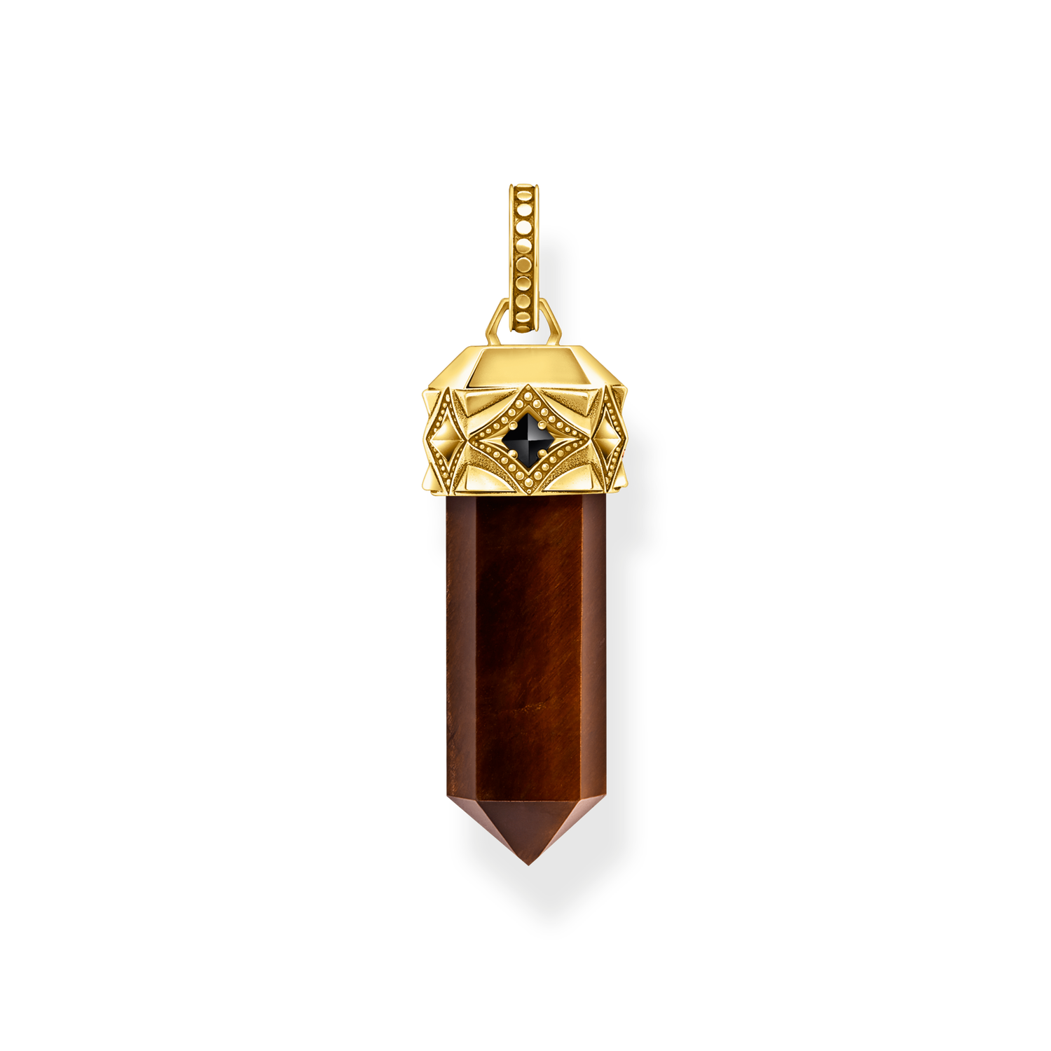 REBEL - WOLF 925 Sterling silver, gold plated yellow gold/ tiger‘s eye/ zirconia colección 2024-1. 