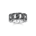 Anillo enlaces con piedras negras