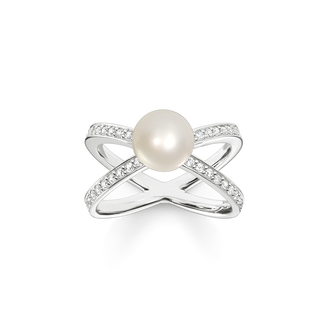 SILVER RING W/ PEARL