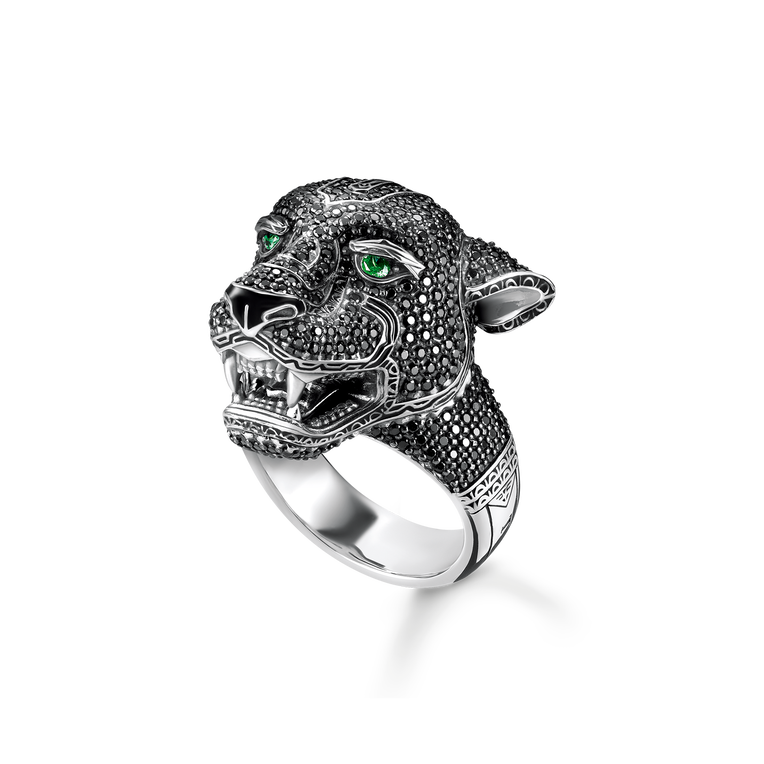 925 Sterling silver, blackened/ glass-ceramic stone/ cold enamel/ zirconia