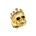 Men�s ring925 Sterling silver, gold plated yellow gold/ zirconiablack