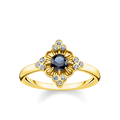 925 Sterling silver, gold plated yellow gold/ glass-ceramic