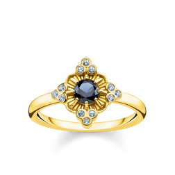 925 Sterling silver, gold plated yellow gold/ glass-ceramic