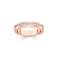 Anillo blanco piedras925 Sterling silver, gold plated rose gold/ zirconiawhite
