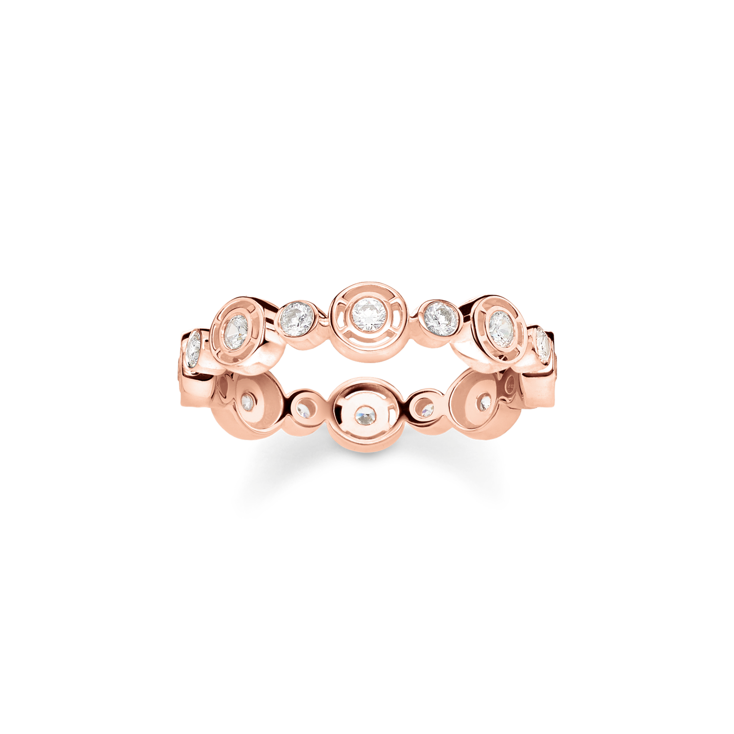 Anillo con piedras blancas oro rosado925 Sterling silver, gold plated rose gold/ zirconiawhite