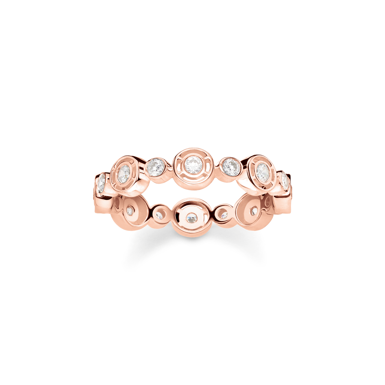Anillo con piedras blancas oro rosado925 Sterling silver, gold plated rose gold/ zirconiawhite