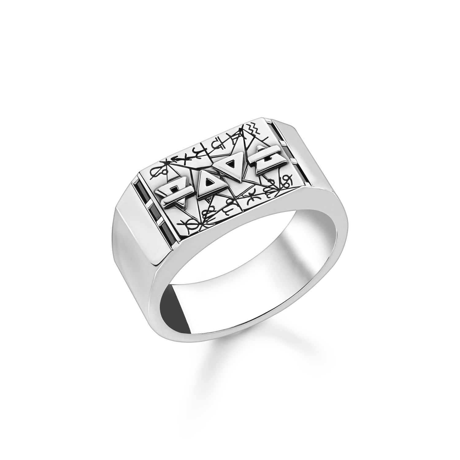 Men�s ring925 Sterling silver, blackened/ zirconiablack