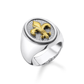 Men�s ring925 Sterling silver, gold plated yellow gold/ blackenedmulticoloured