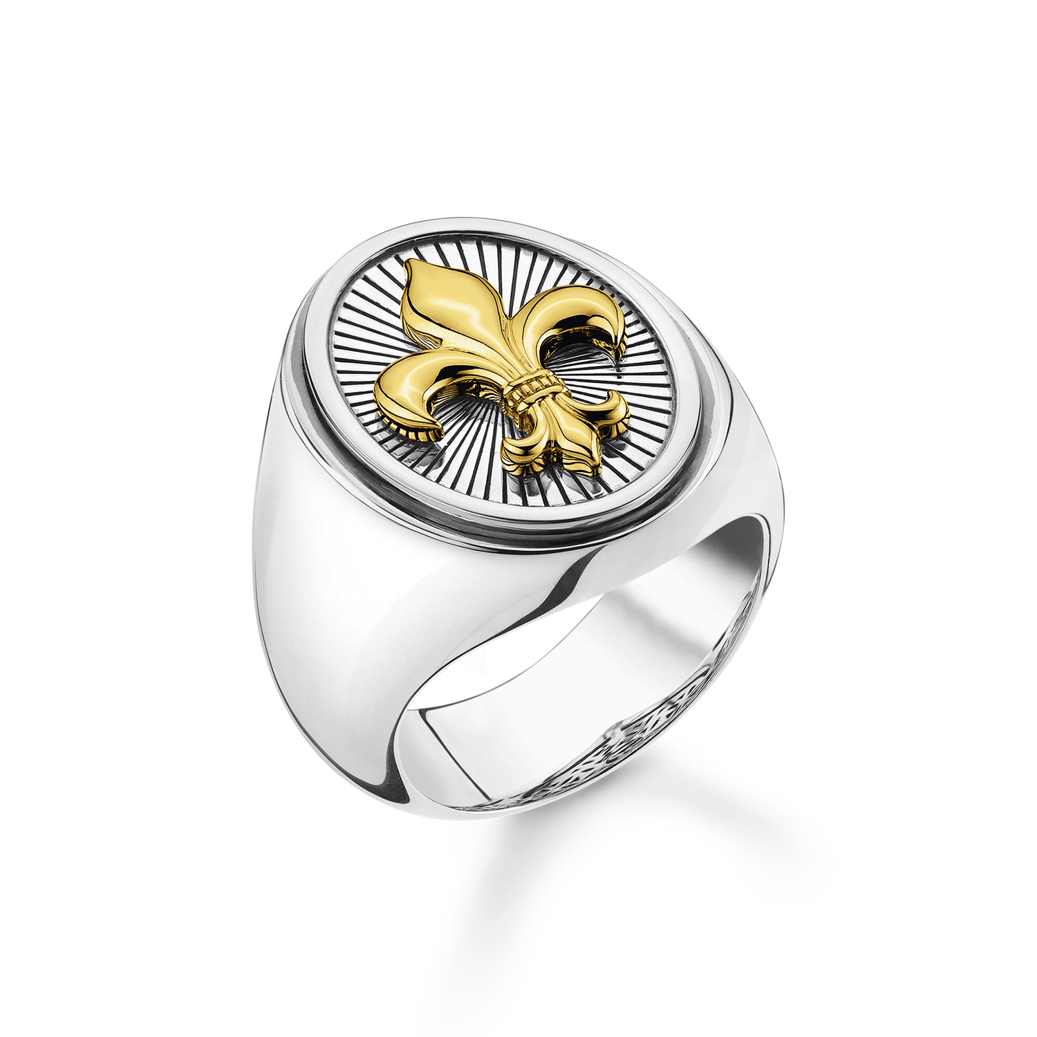 Men�s ring925 Sterling silver, gold plated yellow gold/ blackenedmulticoloured