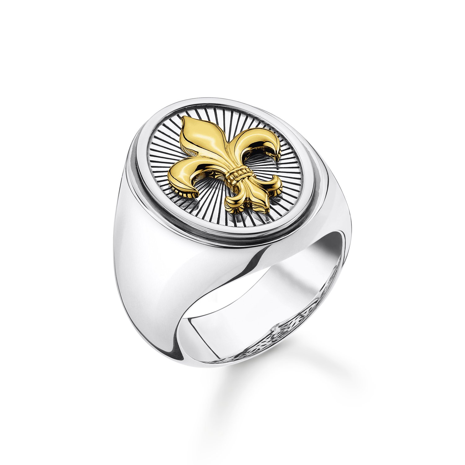 Men�s ring925 Sterling silver, gold plated yellow gold/ blackenedmulticoloured