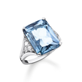 Anillo piedra azul925 Sterling silver/ synthetic spinel/ zirconiablue