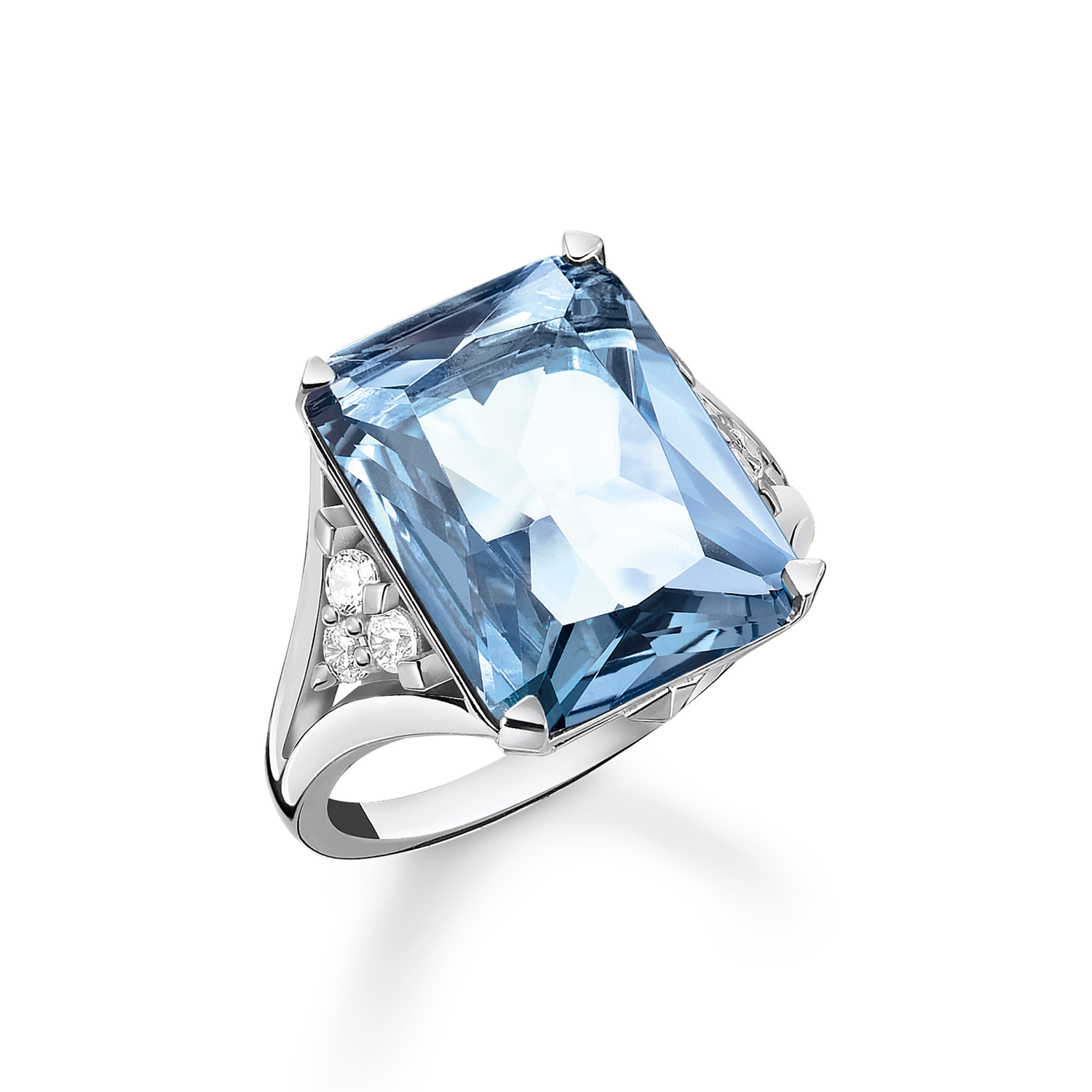 Anillo piedra azul925 Sterling silver/ synthetic spinel/ zirconiablue