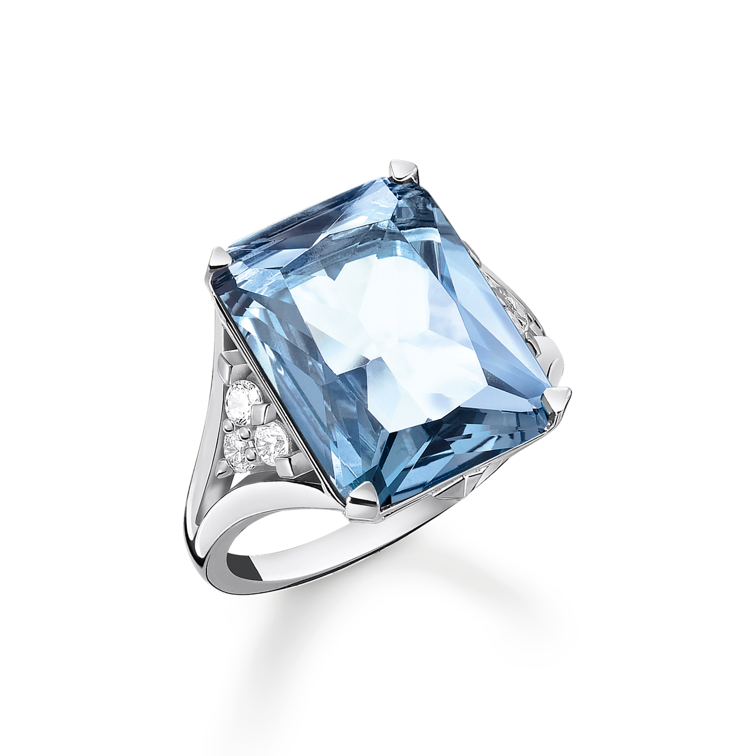 Anillo piedra azul925 Sterling silver/ synthetic spinel/ zirconiablue