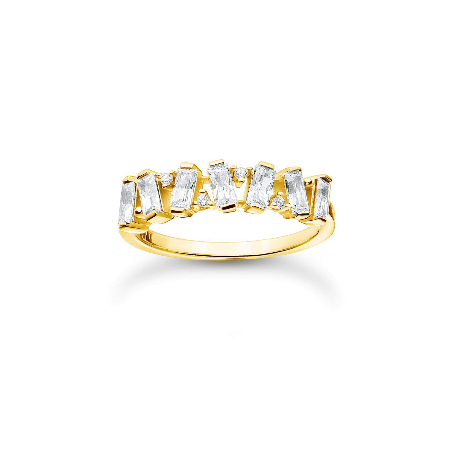 anilloplata de ley 925, baño de oro amarillo/ circonitablancoWomen