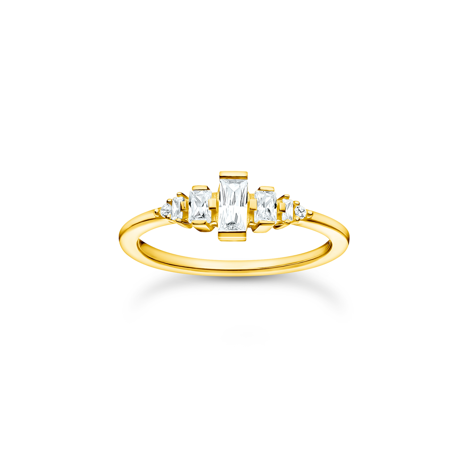 anilloplata de ley 925, baño de oro amarillo/ circonitablancoWomen