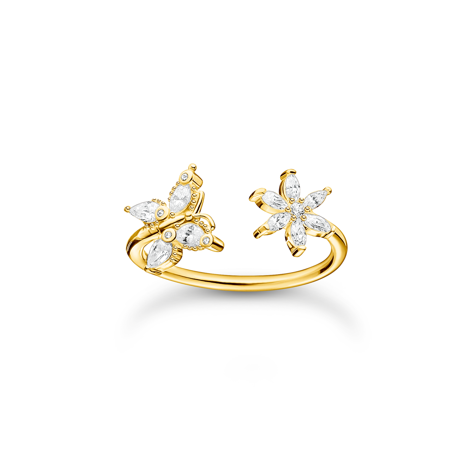 anilloplata de ley 925, baño de oro amarillo/ circonitablancoWomen