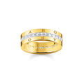 ring925 Sterling silver, gold plated yellow gold/ zirconiawhite