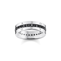 Anillo alianza piedras negras pav�925 Sterling silver, blackened/ zirconiablack