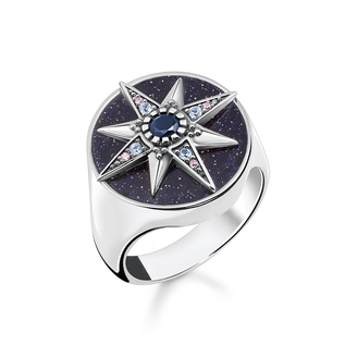ring925 Sterling silver, blackened/ glass-ceramic stone/ imitated sandstone/ synthetic spinel/ zirconiamulticoloured