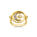 ring925 Sterling silver, gold plated yellow gold/ glass-ceramic stone/ synthetic spinel/ zirconiamulticoloured